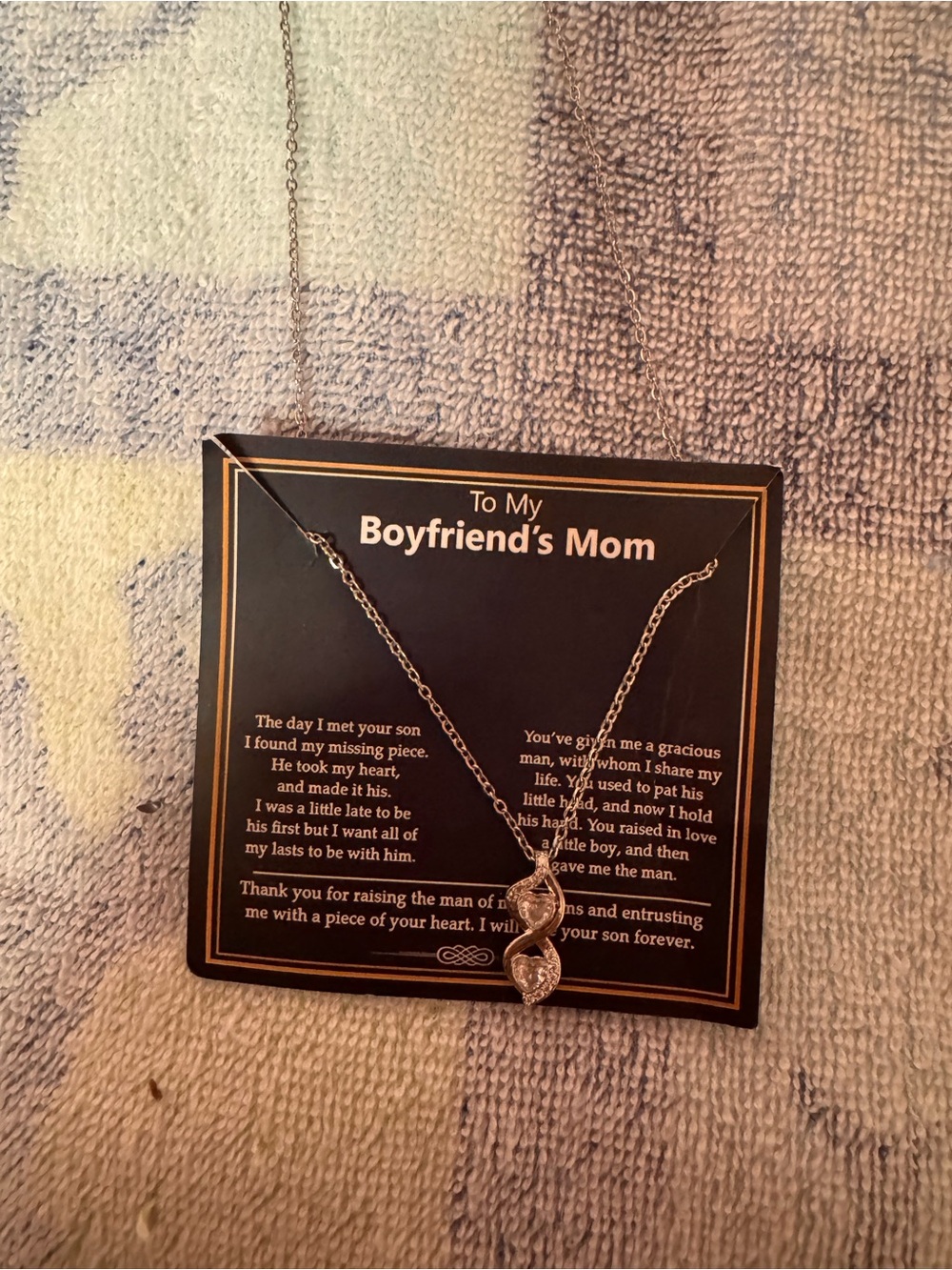 To My Boyfriend's Mom Silver Heart Necklace